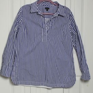 Talbots blue and white striped shirt